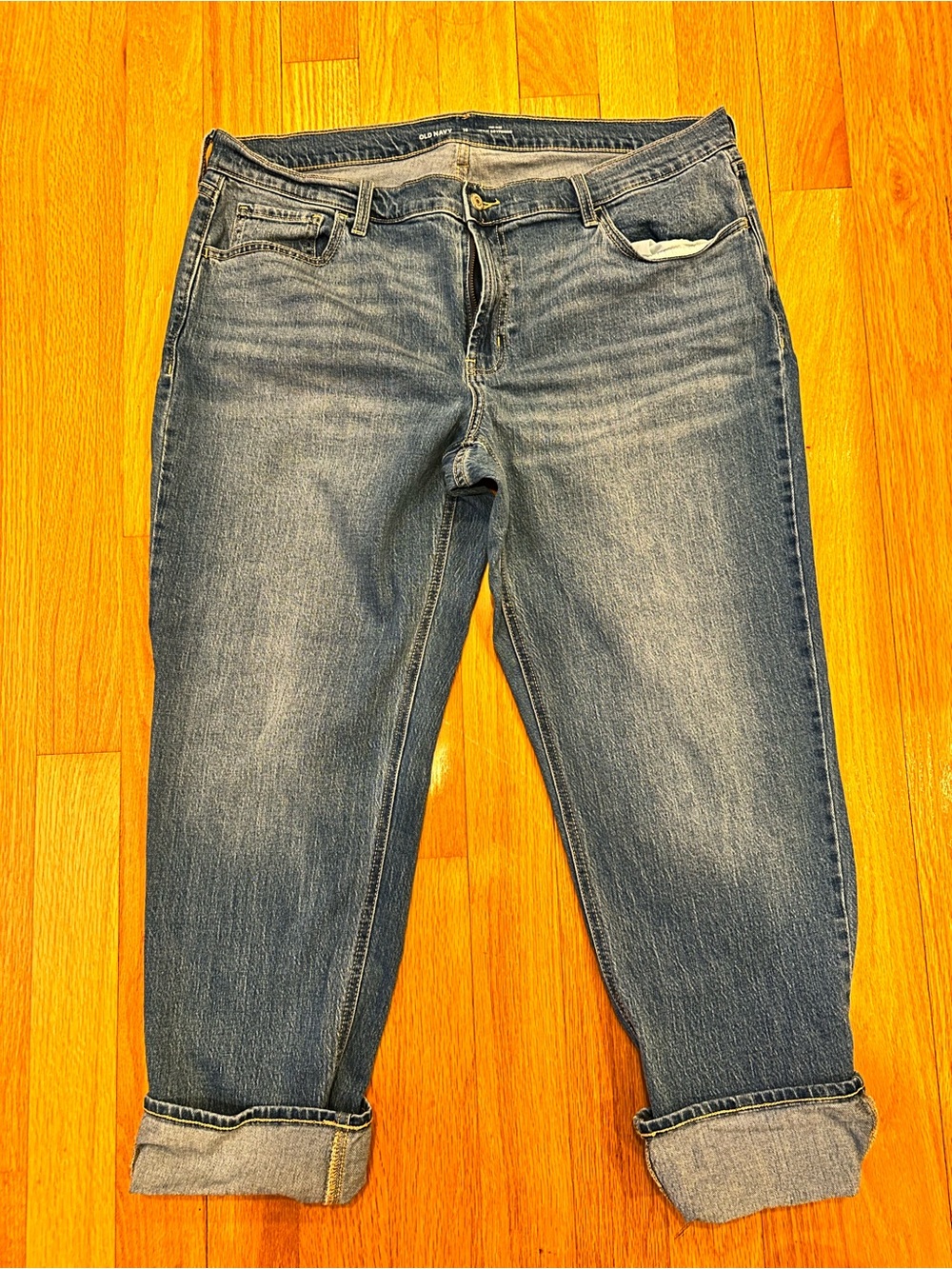 Old Navy Boyfriend Jeans Cuffed Hem Mid Rise-Size 16